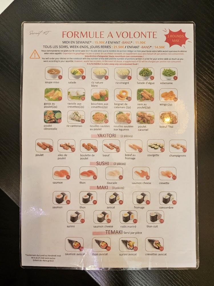 Sweet KT Restaurant Japonais à Volonté - Menu Image 1